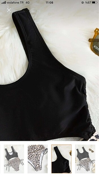 SATILDI ! Angelsin yanlardan büzgülü leopar desenli mayokini - Görsel 5