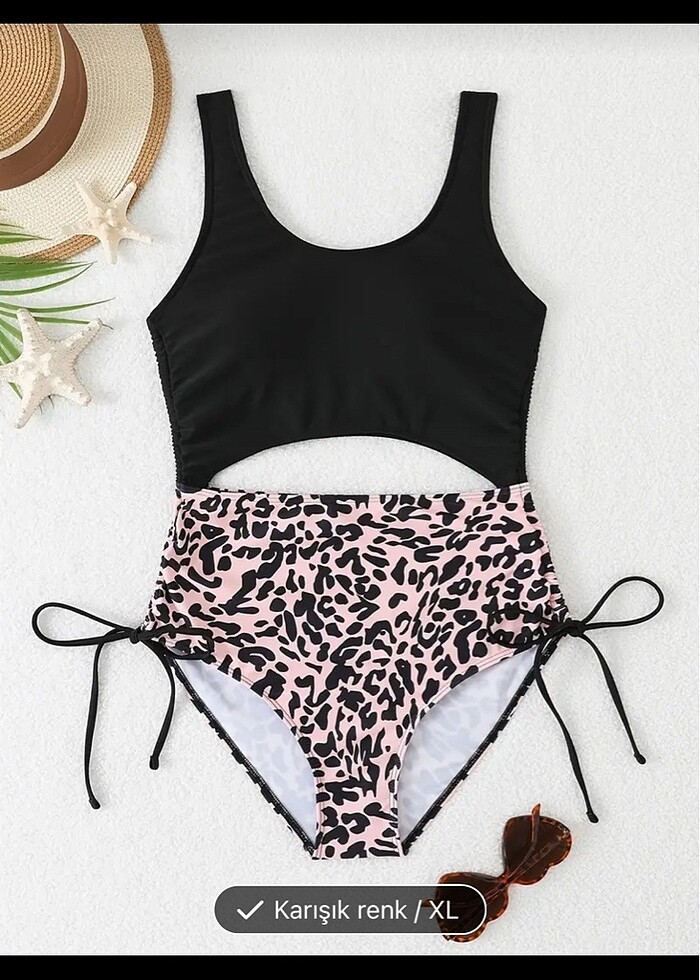 SATILDI ! Angelsin yanlardan büzgülü leopar desenli mayokini - Görsel 4