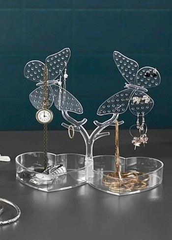 Kelebek Detaylı Şeffaf Makyaj Organizeri - Görsel 2