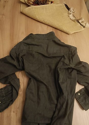 Gri Erkek Denim Gömlek Uzun Kollu - Görsel 4