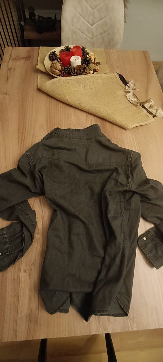 Gri Erkek Denim Gömlek Uzun Kollu - Görsel 4