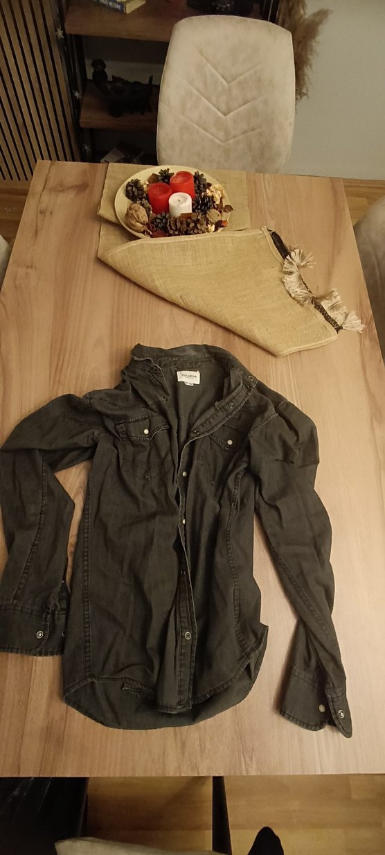 Gri Erkek Denim Gömlek Uzun Kollu - Görsel 2