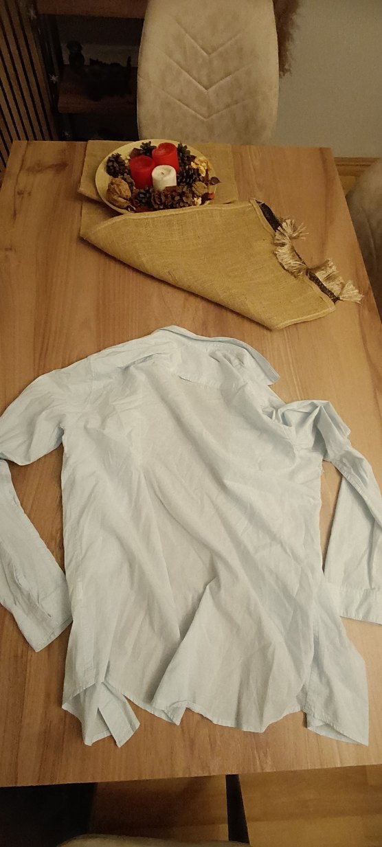 açık mavi Midi Keten Hamile Ceketi, Düğmeli, Salaş - Görsel 3