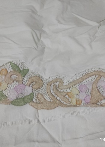 Nakışlı Bohem Beyaz İşi Karyola Örtüsü - Görsel 2