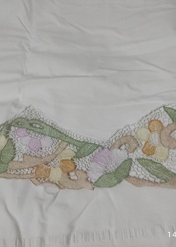 Nakışlı Bohem Beyaz İşi Karyola Örtüsü - Görsel 3