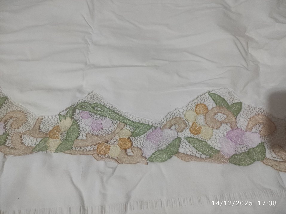 Nakışlı Bohem Beyaz İşi Karyola Örtüsü - Görsel 3