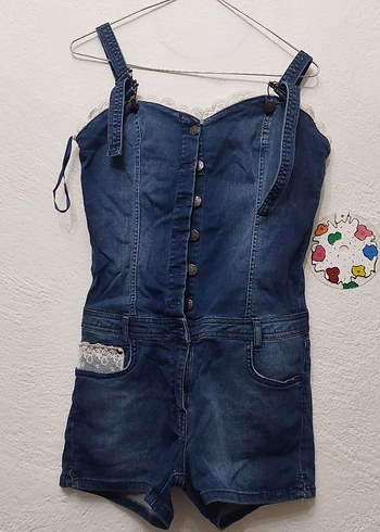 vintage y2k şortlu tulum - Görsel 2