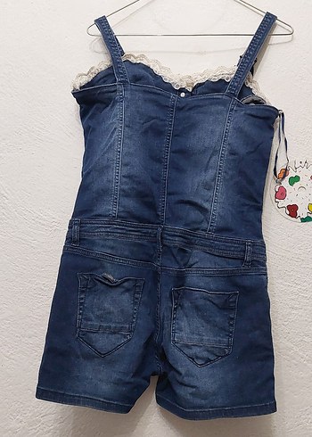 vintage y2k şortlu tulum - Görsel 3