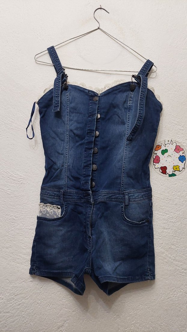 vintage y2k şortlu tulum - Görsel 2