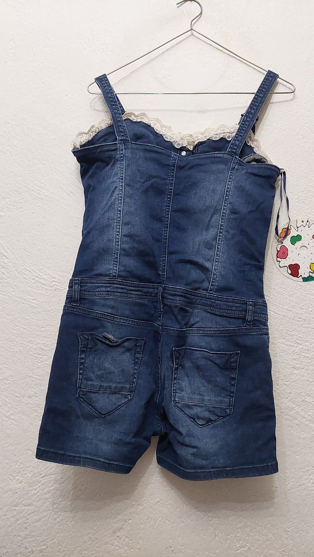 vintage y2k şortlu tulum - Görsel 3