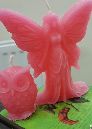 Pembe Peri kızı ve Baykuş Mum Seti