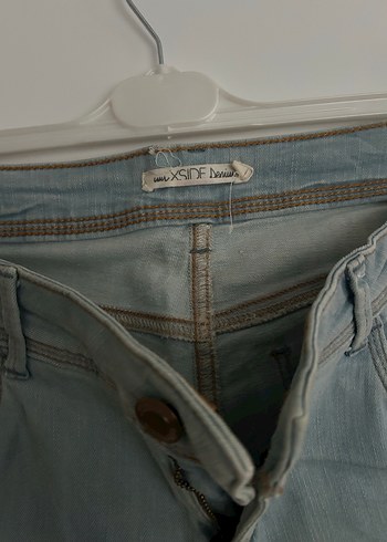 Gri Kısa Paça Kadın Kot Pantolon - Görsel 3