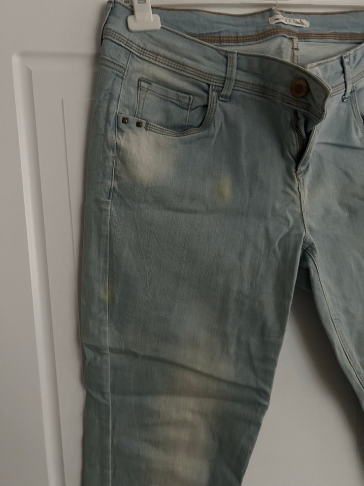 Gri Kısa Paça Kadın Kot Pantolon - Görsel 2