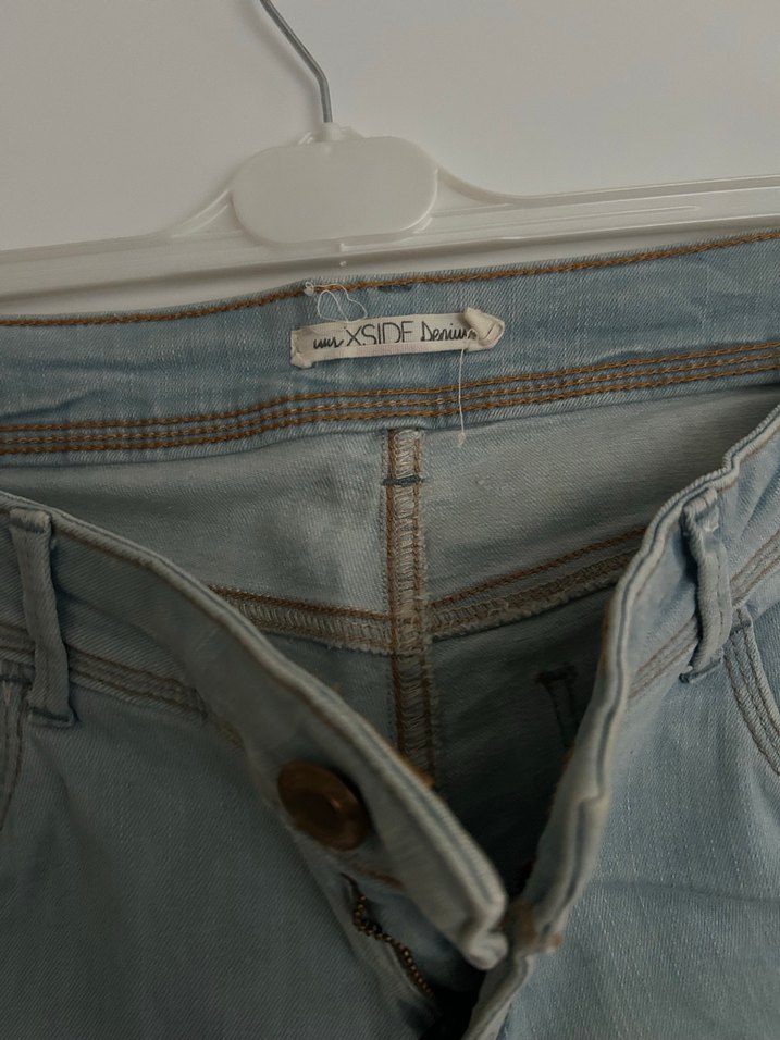 Gri Kısa Paça Kadın Kot Pantolon - Görsel 3