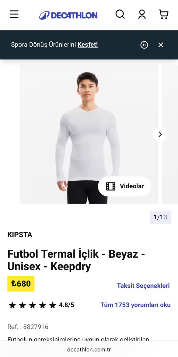 Decathlon kipsta içlik sıfır - Görsel 4
