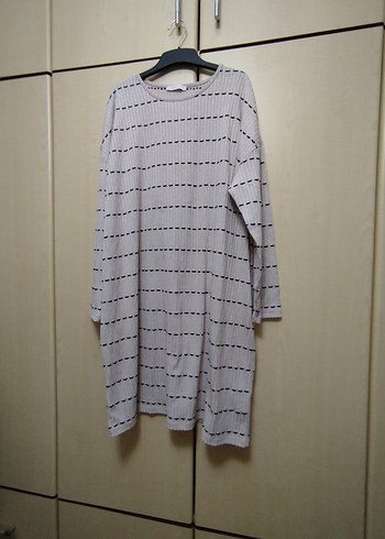 Gri Triko V Yaka Midi Tunik