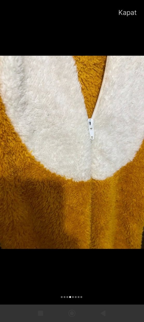 Sarı Kürklü Kedi tulum Kıyafeti - Görsel 3