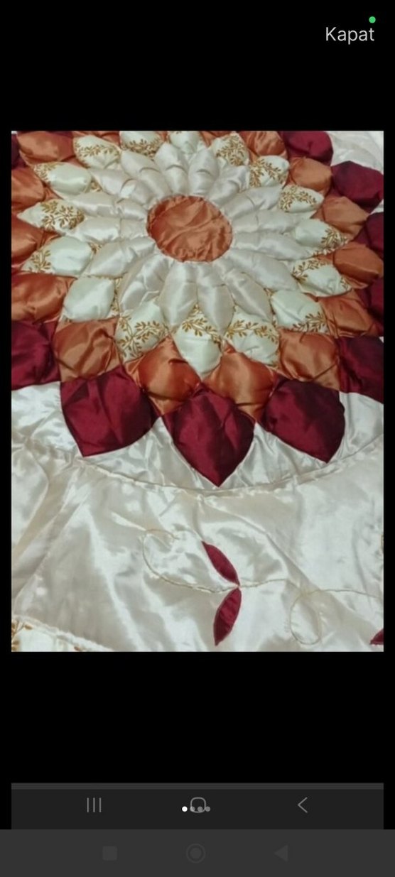 İşlemeli Çok Renkli Parlak Yatak Örtüsü - Görsel 4