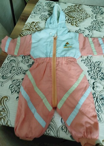 Kapüşonlu Fermuarlı Pembe Bebek Tulumu