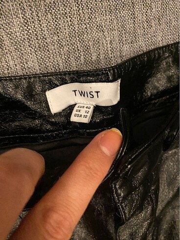 Twist Twist marka siyah deri pantolon