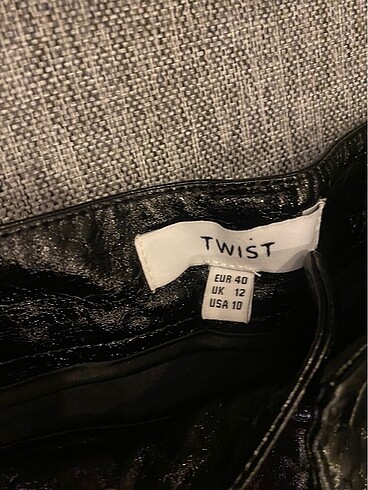 40 Beden Twist marka siyah deri pantolon