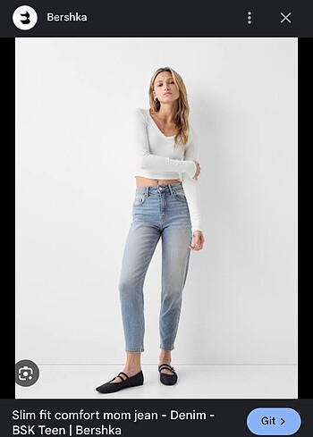 Bershka Comfort Slim Mom Fit Jean