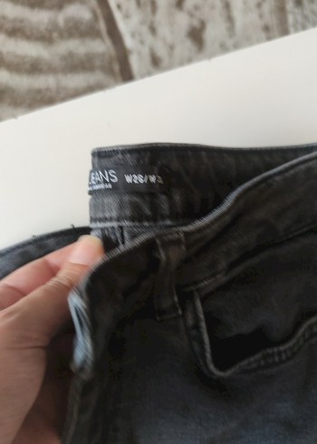 s Beden siyah Renk Kadın Siyah Bel Detaylı Midi Boy Jean