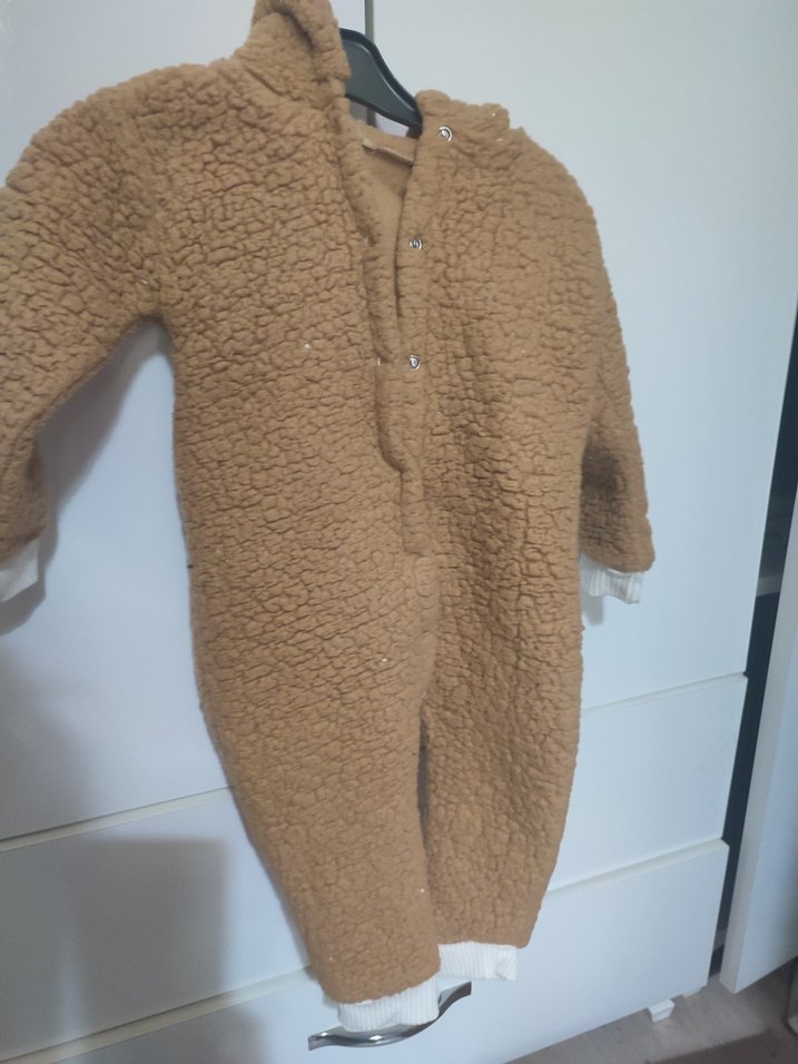 Kahverengi Kürklü Bebek Tulumu 9-12 aylık - Görsel 2