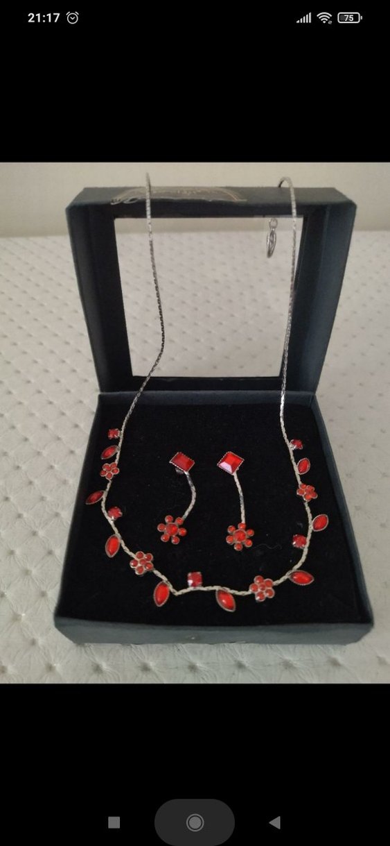Kırmızı Boncuklu Kadın Takı Seti - Görsel 2