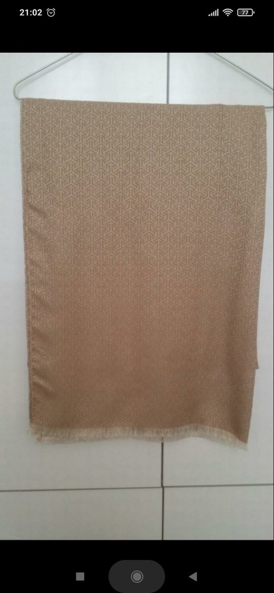 Bej rengi Pamuklu Şal - Görsel 4