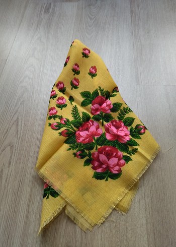 Vintage Yün eşarp -rus şalı - Görsel 4