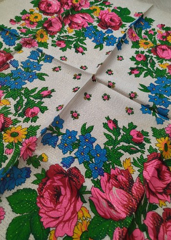 Vintage eşarp -rus şalı - Görsel 2