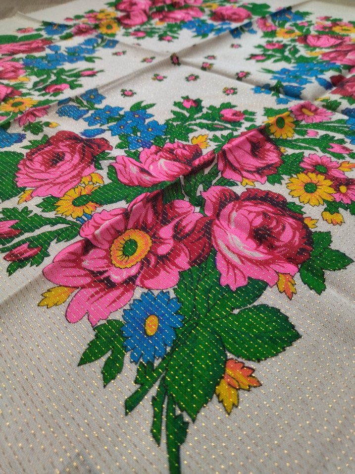 Vintage eşarp -rus şalı - Görsel 3