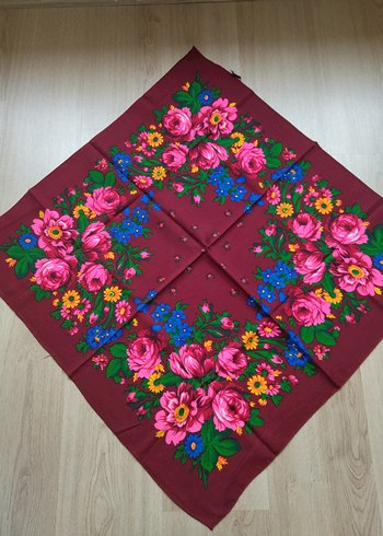 Vintage eşarp -rus şalı - Görsel 2