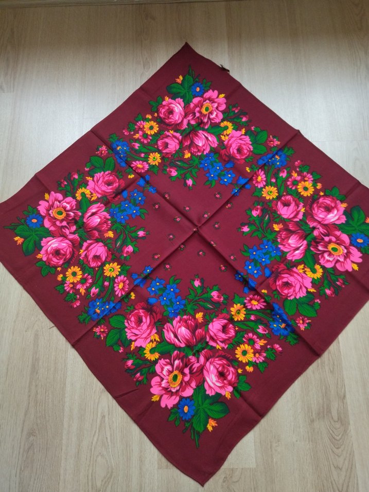 Vintage eşarp -rus şalı - Görsel 2