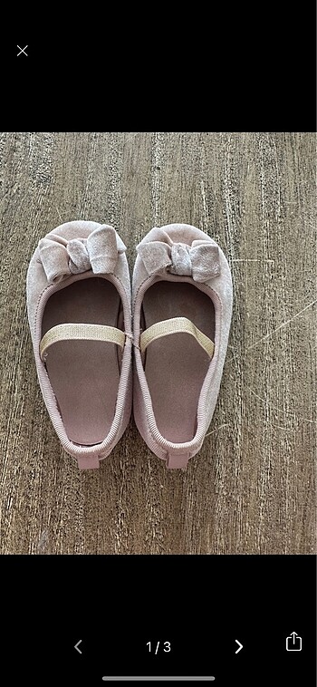 Hm pembe kadife çocuk sandalet
