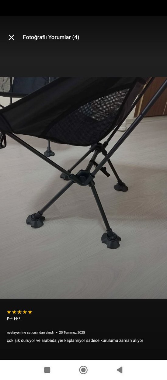 seven moose Katlanabilir Siyah kamp Sandalyesi - Görsel 4