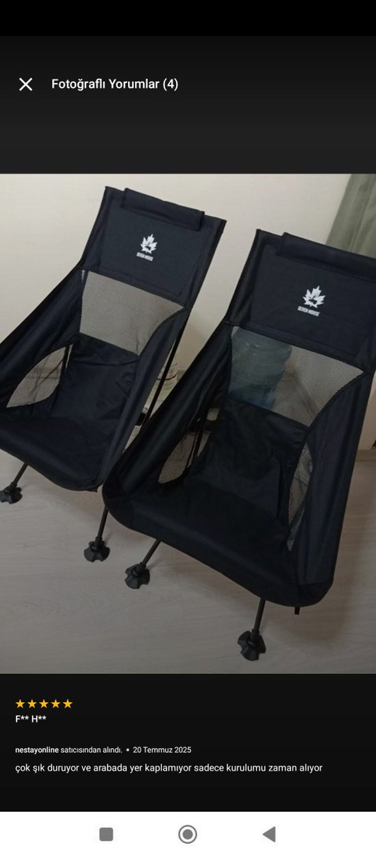 seven moose Katlanabilir Siyah kamp Sandalyesi - Görsel 2