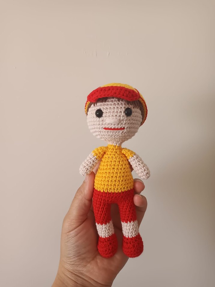 Renkli Sarı Örgü Bebek ve Anahtarlık Seti - Görsel 2