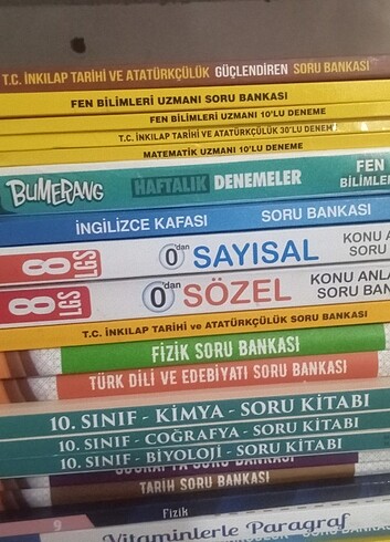 8. Sınıf 9. Sınıf 10. Sınıf soru bankaları konu anlatımlı kitapl