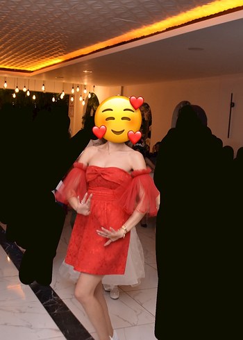 Kırmızı Straplez Mini Elbise - Görsel 4