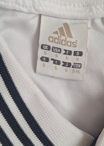 s Beden beyaz Renk Adidas Beyaz Pamuklu Düğmeli Polo Tişört