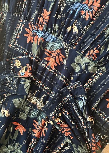 Çiçek Desenli Uzun Bohem Kadın elbise - Görsel 3