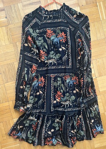 Çiçek Desenli Uzun Bohem Kadın elbise - Görsel 4