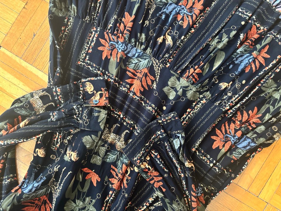 Çiçek Desenli Uzun Bohem Kadın elbise - Görsel 3