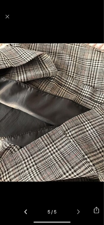 Ekose kumaş elbise - Görsel 5