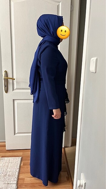 44 Beden lacivert Renk Tesettür Abiye