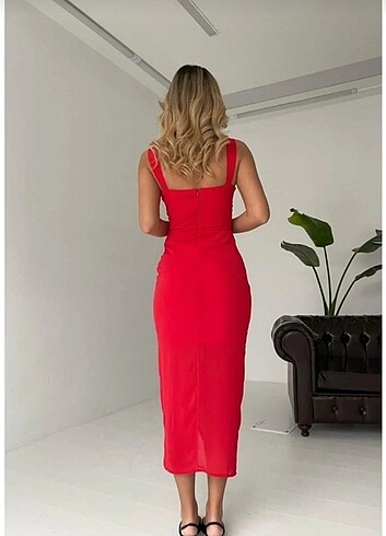 Trendyol & Milla kırmızı midi boy elbise 