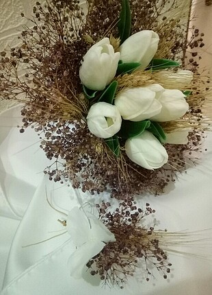 GELİN EL BUKETİ VE DAMAT ÇİÇEĞİ SETİ 