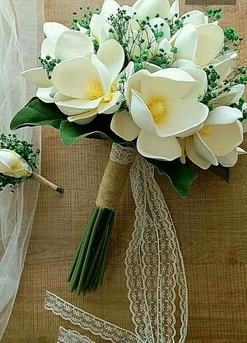 Beden GELİN EL BUKETİ VE DAMAT ÇİÇEĞİ SETİ